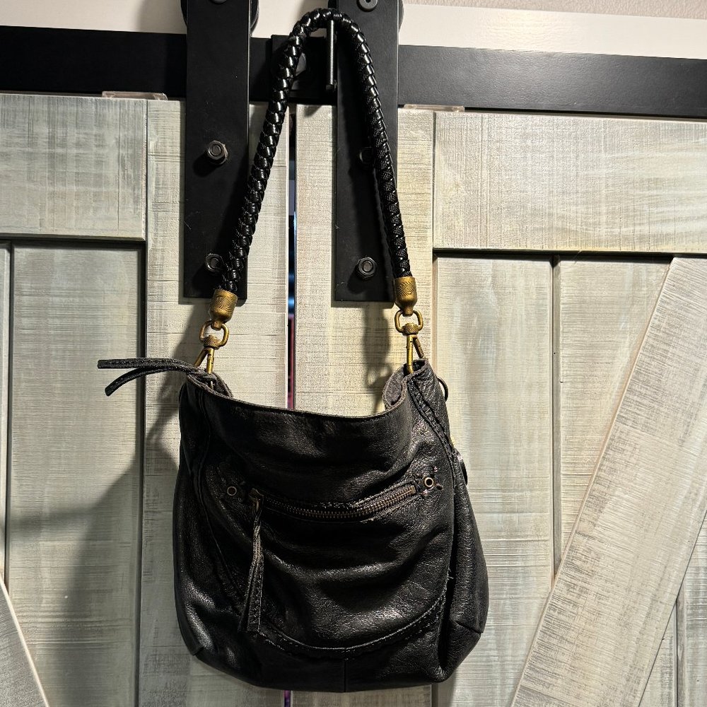 Black Leather Shoulder bag by The Sak